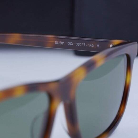 Final Price! Saint Laurent SL501 003 Havana/Green Sunglasses - Picture 7 of 12